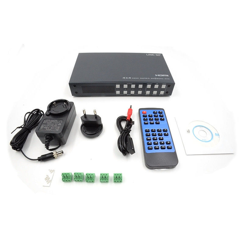 4K Hdmi Matrix / Hd Hdmi Splitter Switcher con pannello Silkscreen nero e supporto per il formato audio DTS