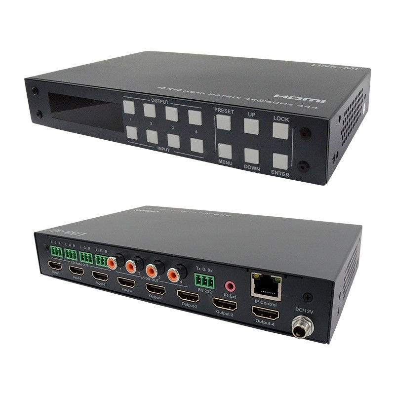 4x4 HDMI Matrix Analog e SPDIF Audio Extraction 4K Controllo GUI Web TCP/IP