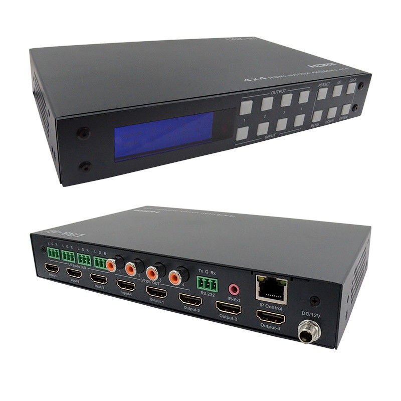 4x4 HDMI Matrix Analog e SPDIF Audio Extraction 4K Controllo GUI Web TCP/IP