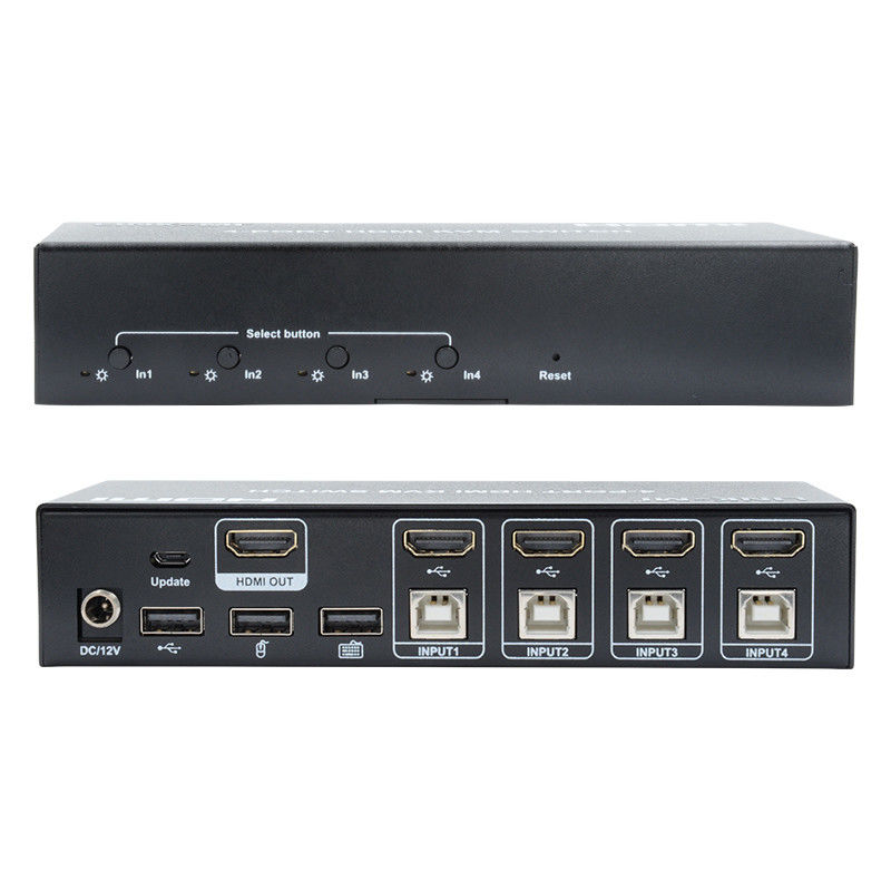4 porte KVM Switch HDMI 4K 30Hz tasti caldi Commutazione automatica senza ritardo USB Switch