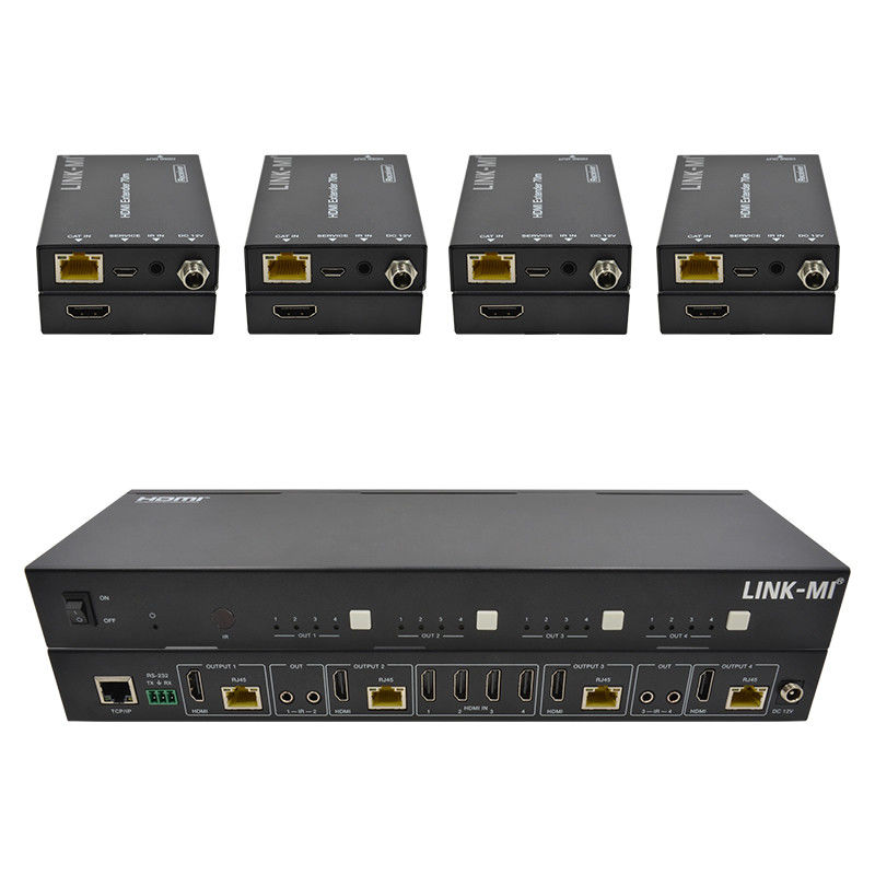 70M 4X4 HDMI Matrix con funzione IR Matrix 18Gbps 4K@60Hz HDMI 2.0b POC