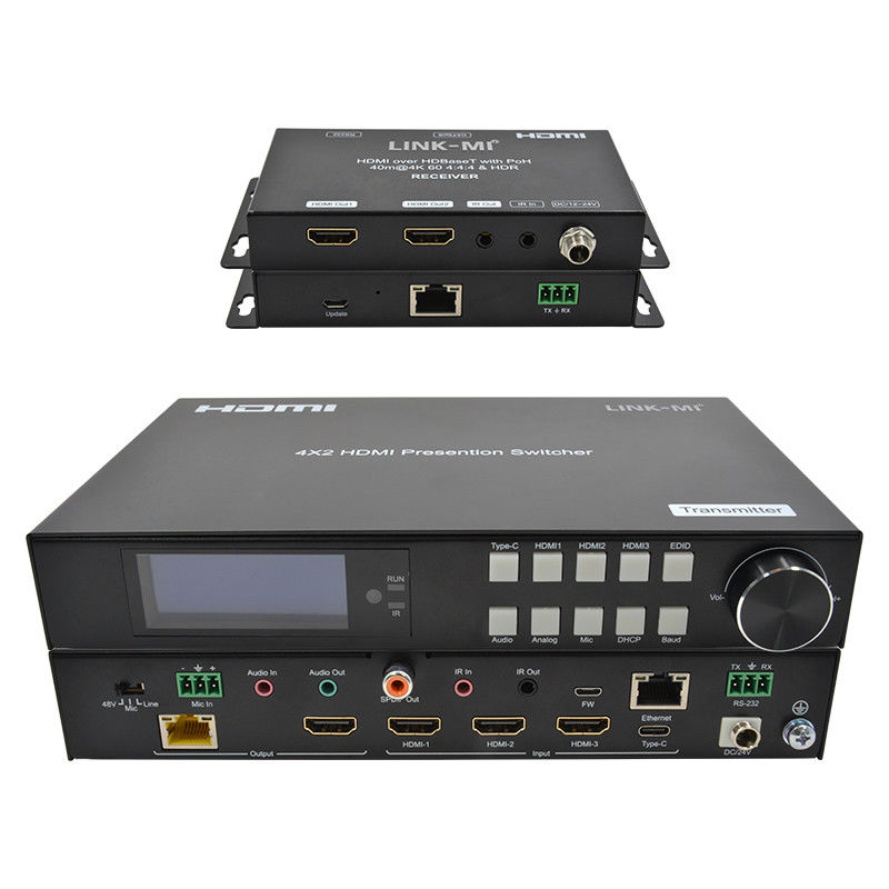 18Gbps 4K Video HDMI Switch 2.0 HDBaseT Switch con ingressi HDMI e USB-C