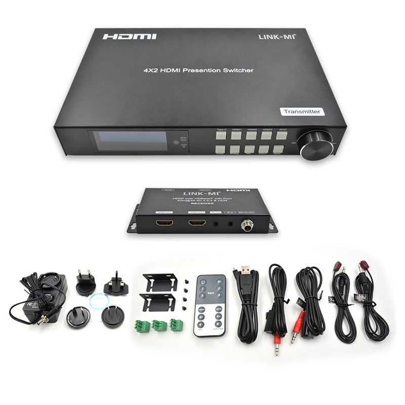 18Gbps 4K Video HDMI Switch 2.0 HDBaseT Switch con ingressi HDMI e USB-C