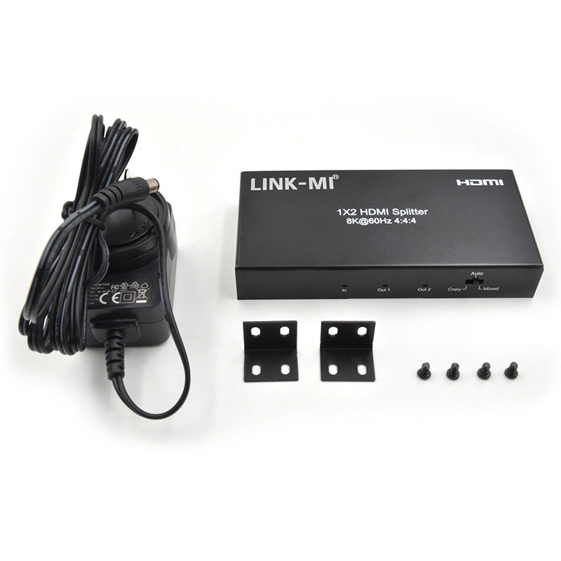 48 Gbps HDMI Splitter 8k 1x2 HDMI Extender Support Downscaler HDR10 EDID HDCP2.2