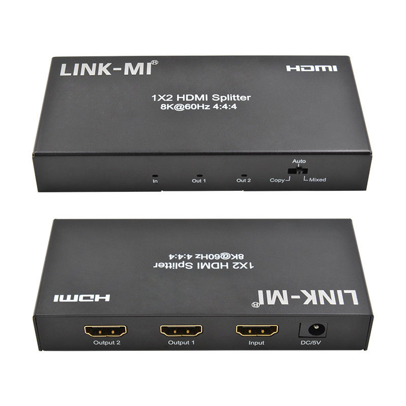 48 Gbps HDMI Splitter 8k 1x2 HDMI Extender Support Downscaler HDR10 EDID HDCP2.2