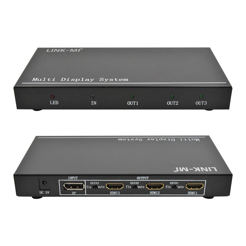 5760x1080 UHD 1X3 Video Controller Processore Multi Screen Splicer 1 DP In 3 HDMI Out