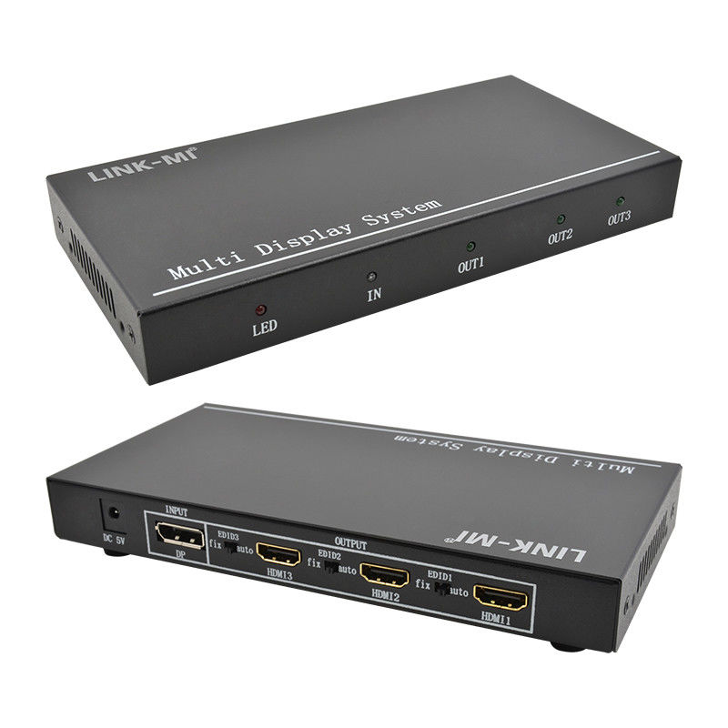 5760x1080 UHD 1X3 Video Controller Processore Multi Screen Splicer 1 DP In 3 HDMI Out