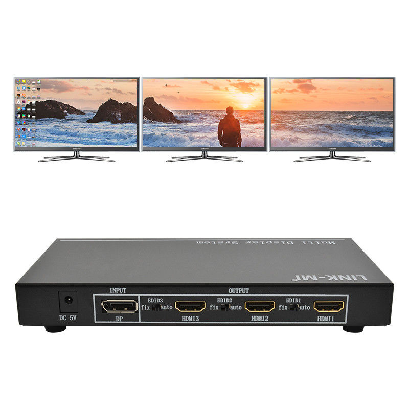 5760x1080 UHD 1X3 Video Controller Processore Multi Screen Splicer 1 DP In 3 HDMI Out