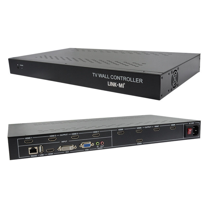 9 canali HDMI Video Wall Controller 3X3 Zoom sottotitoli Multi Display Controller per la pubblicità