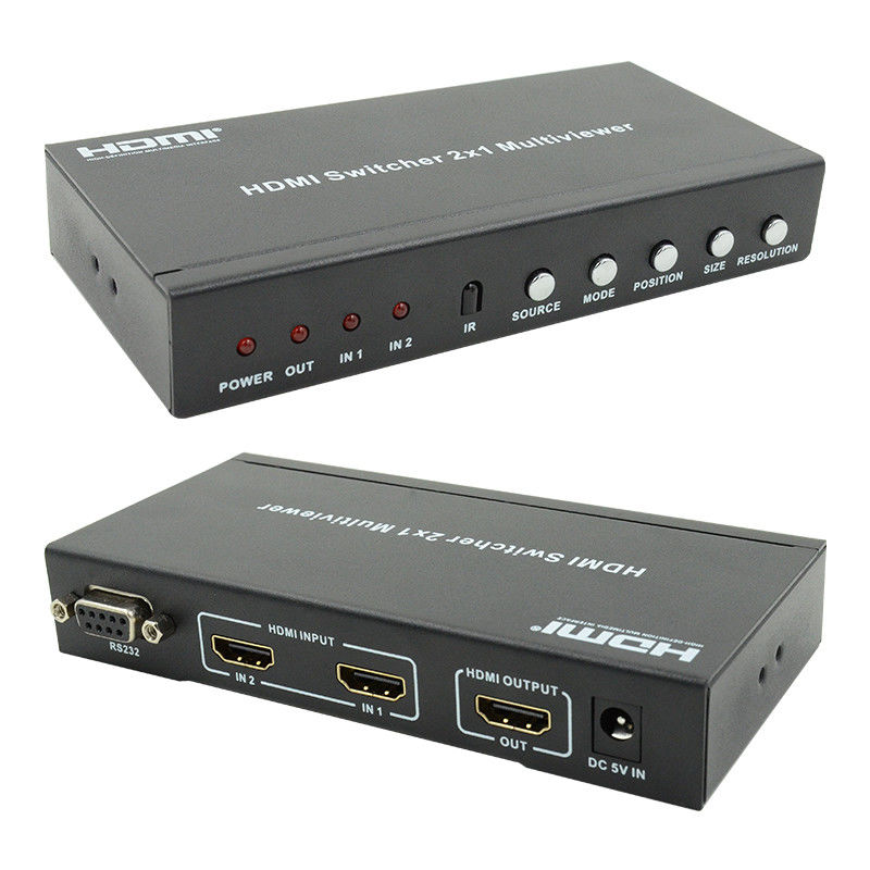 225MHz HDMI Quad Screen Splitter HDMI 2x1 Multiviewer con PIP 2 in 1 Out