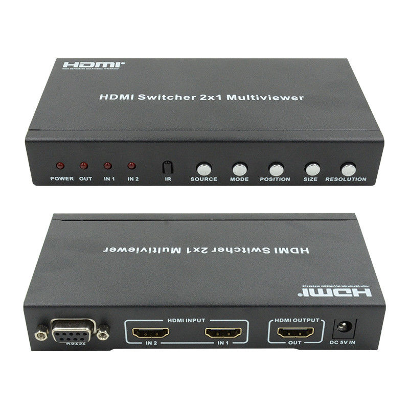 225MHz HDMI Quad Screen Splitter HDMI 2x1 Multiviewer con PIP 2 in 1 Out