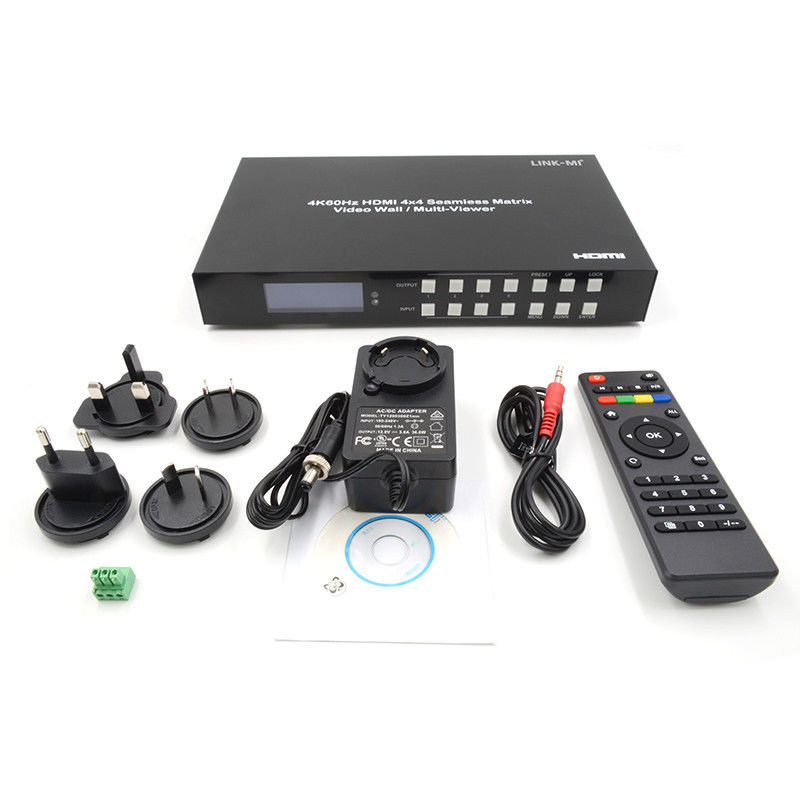 60Hz 4X4 4K Video Wall Controller 4X1 2x2 TV Wall Controller Switch matrice senza soluzione di continuità