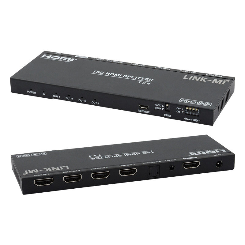 4K 1X4 Multi HDMI Splitter EDID analogo ottico HDMI2.0b 4 porte Video Splitter
