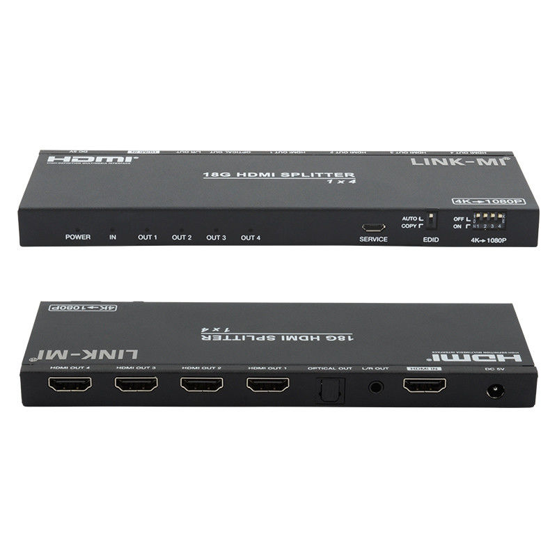 4K 1X4 Multi HDMI Splitter EDID analogo ottico HDMI2.0b 4 porte Video Splitter