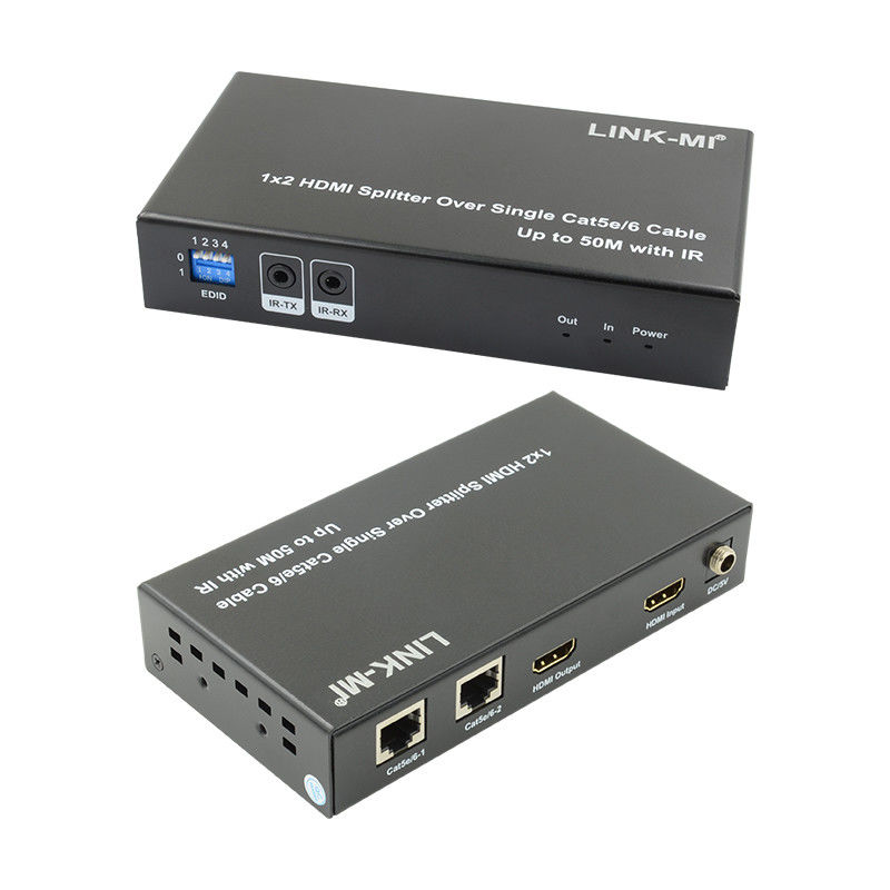 1X2 50M 4K HDMI Splitter Over Cat5e/6 Cable Support 3D IR Cascading per 4 strati