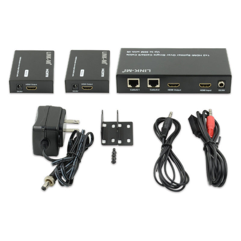 1X2 50M 4K HDMI Splitter Over Cat5e/6 Cable Support 3D IR Cascading per 4 strati