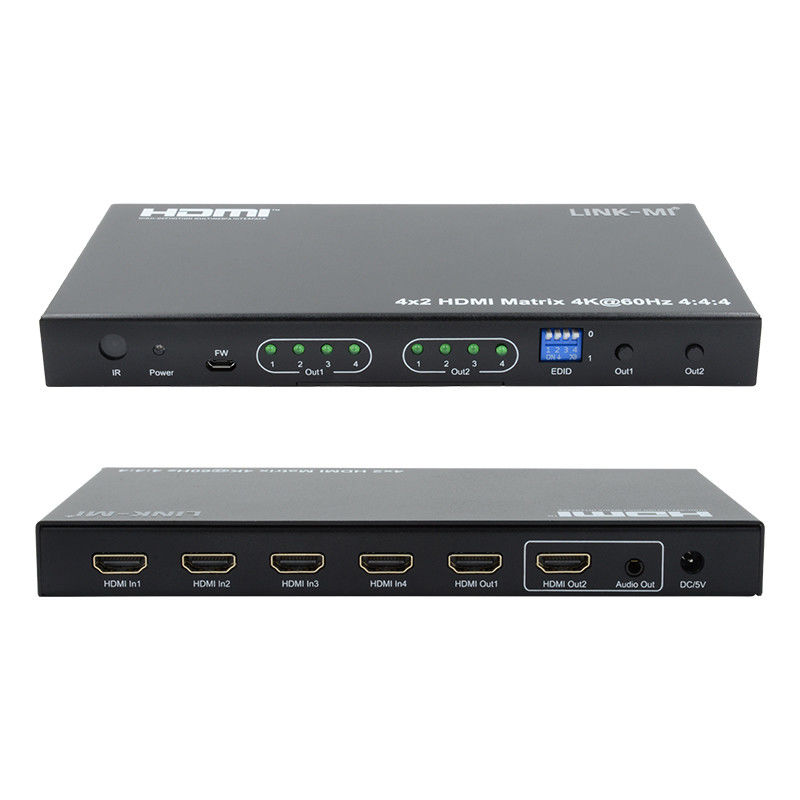 HDMI 4x2 Matrix Switcher 4K@60hz44 18Gbps HDCP2.2 4 In 2 Out HDMI Video Switcher