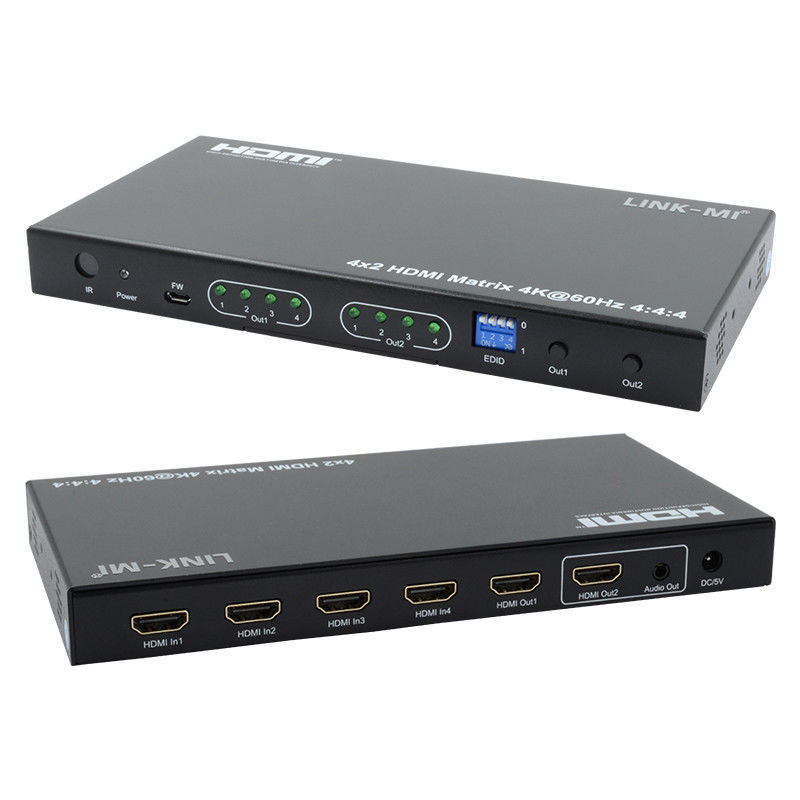HDMI 4x2 Matrix Switcher 4K@60hz44 18Gbps HDCP2.2 4 In 2 Out HDMI Video Switcher