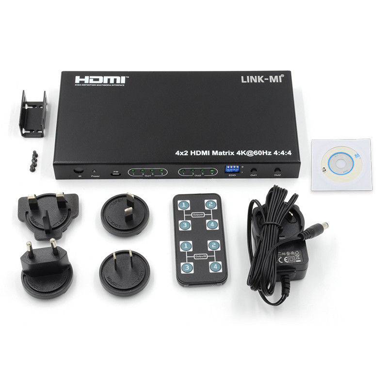 HDMI 4x2 Matrix Switcher 4K@60hz44 18Gbps HDCP2.2 4 In 2 Out HDMI Video Switcher