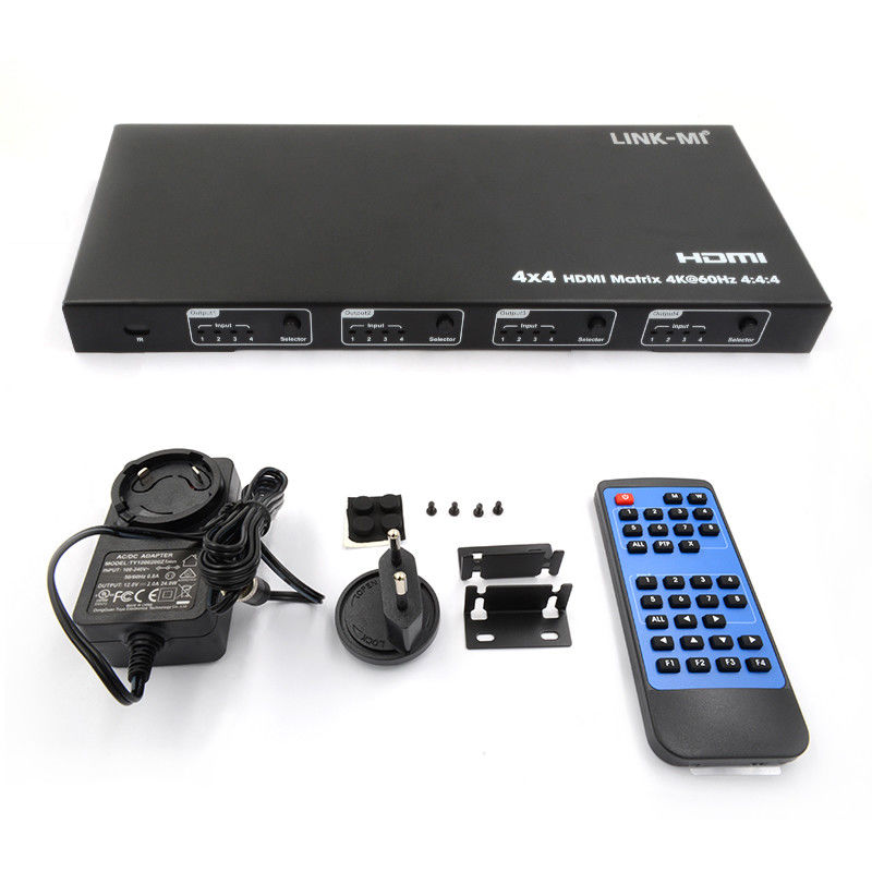 Rs232 4x4 HDMI Matrix Switch Supporto 4K 60Hz 18Gbps EDID 4 a 4 HDMI Video Switch