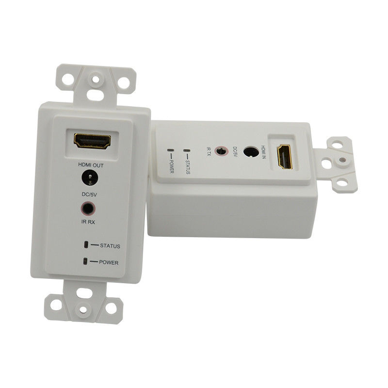 60m HDMI Wall Plate Extender Over Single Cat5e Cat 6 To HDMI Extender Supporto 3D IR