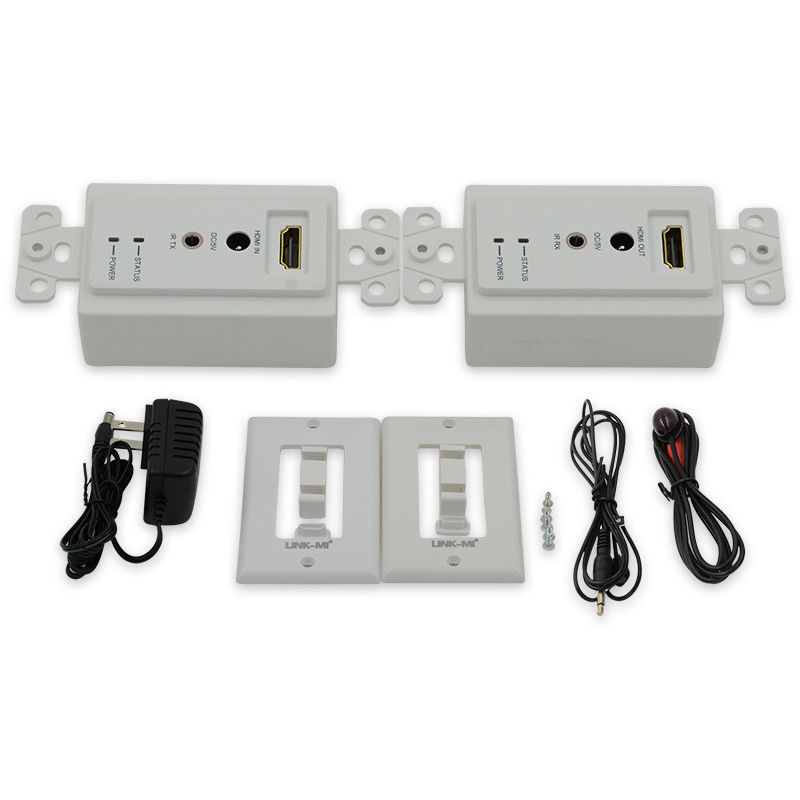 60m HDMI Wall Plate Extender Over Single Cat5e Cat 6 To HDMI Extender Supporto 3D IR