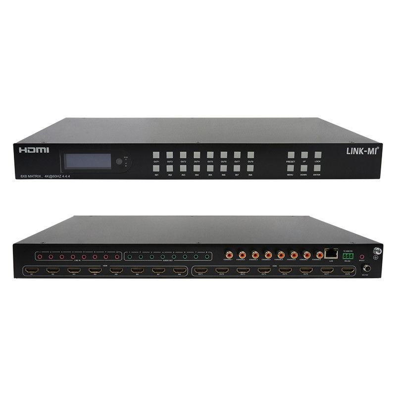 8x8 HDMI Matrix 4k Hdmi Switcher con supporto per l'estrazione audio analogica 18Gbps HDR