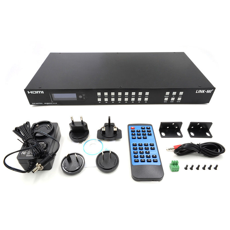 8x8 HDMI Matrix 4k Hdmi Switcher con supporto per l'estrazione audio analogica 18Gbps HDR