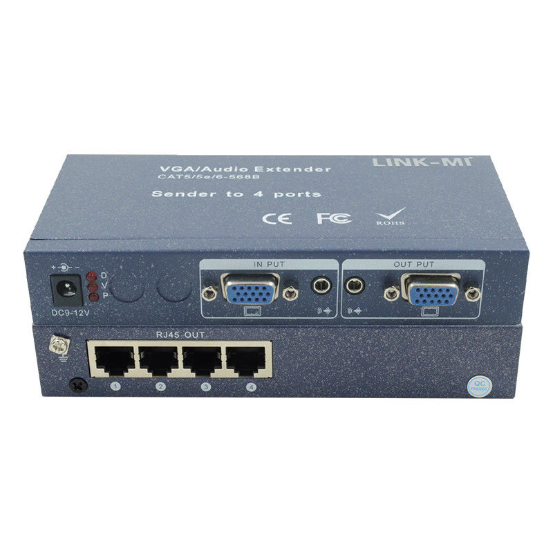 15 pin 4 porte VGA Extender da 1 a 4 VGA Splitter 4 canali Video UTP Extender