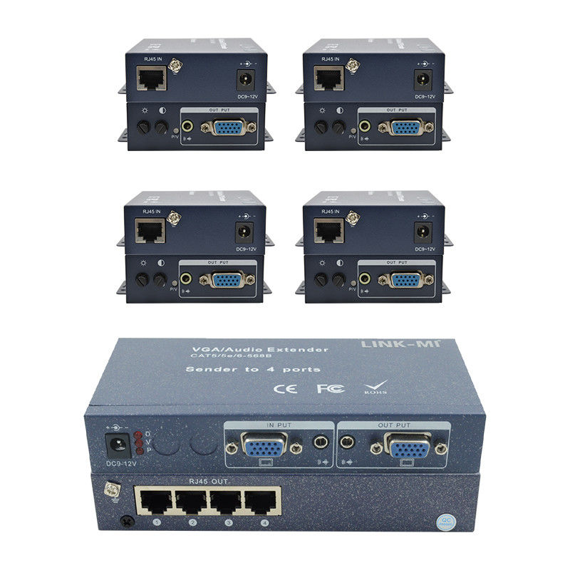 15 pin 4 porte VGA Extender da 1 a 4 VGA Splitter 4 canali Video UTP Extender