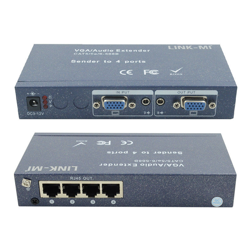 15 pin 4 porte VGA Extender da 1 a 4 VGA Splitter 4 canali Video UTP Extender