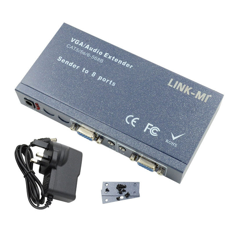 100m 200m 300m 1/8 VGA Splitter 1X8 Extender 1 a 8 Video Audio Extender