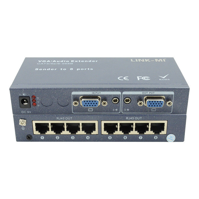 100m 200m 300m 1/8 VGA Splitter 1X8 Extender 1 a 8 Video Audio Extender