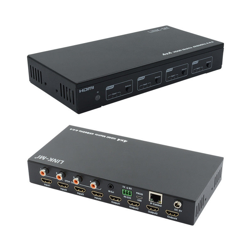 HDMI 4X4 4k Matrix Switcher 4K60Hz con SPDIF Audio AV Matrix per 4 schermi Ultra HD