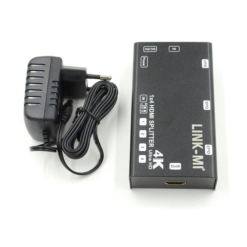 1X4 Video Splitter HDMI 4k 60Hz AV Splitter Supporto 3D EDID Per 4 televisori Ultra HD