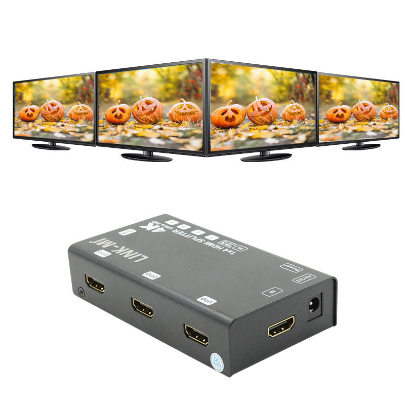1X4 Video Splitter HDMI 4k 60Hz AV Splitter Supporto 3D EDID Per 4 televisori Ultra HD