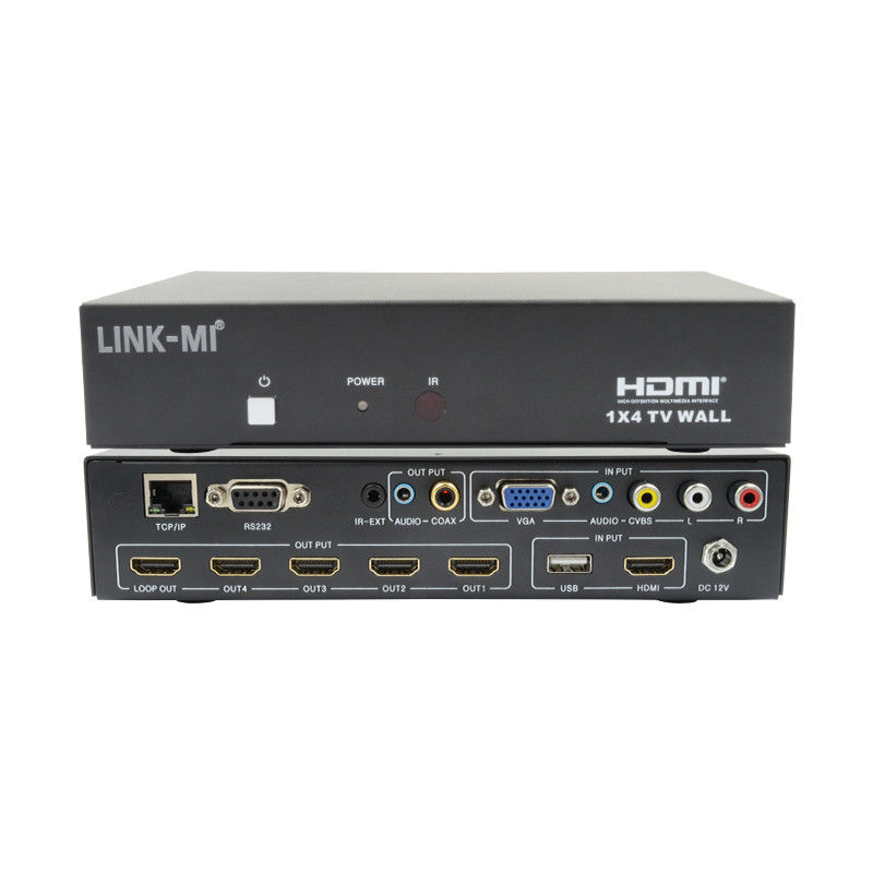 LM-TV04L HDMI 1x4 TV WALL supporto CVBS/VGA/HDMI/USB Play Input Sources