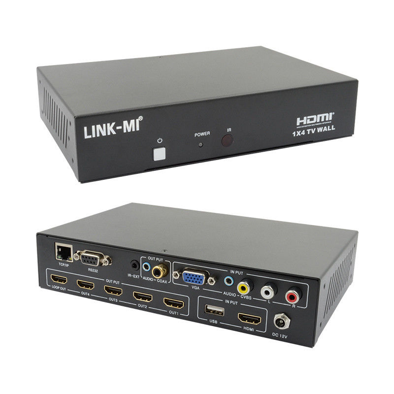 LM-TV04L HDMI 1x4 TV WALL supporto CVBS/VGA/HDMI/USB Play Input Sources