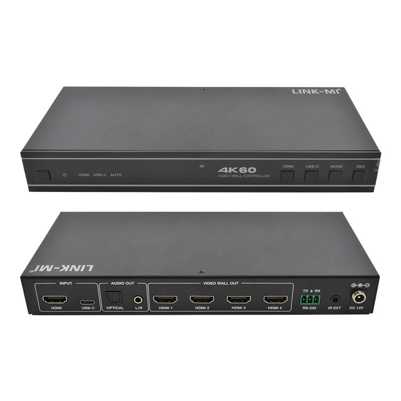 Controller video per parete HDMI 1X4 facile da usare con input audio USB-C e supporto RS232
