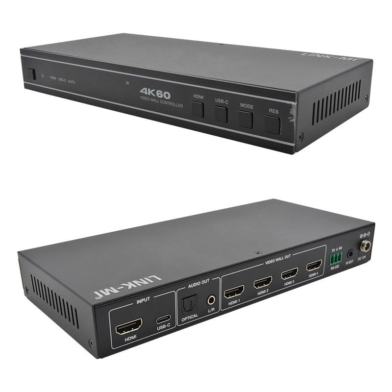 Controller video per parete HDMI 1X4 facile da usare con input audio USB-C e supporto RS232