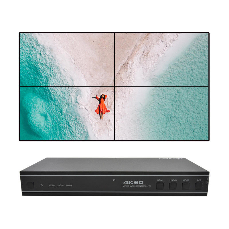 Controller video per parete HDMI 1X4 facile da usare con input audio USB-C e supporto RS232