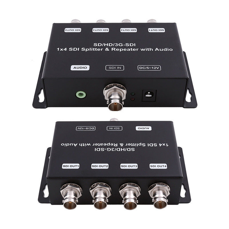 HD/SD-SDI 1 a 4 amplificatore di distribuzione ripetitore con audio 75 ohm Impedenza di uscita
