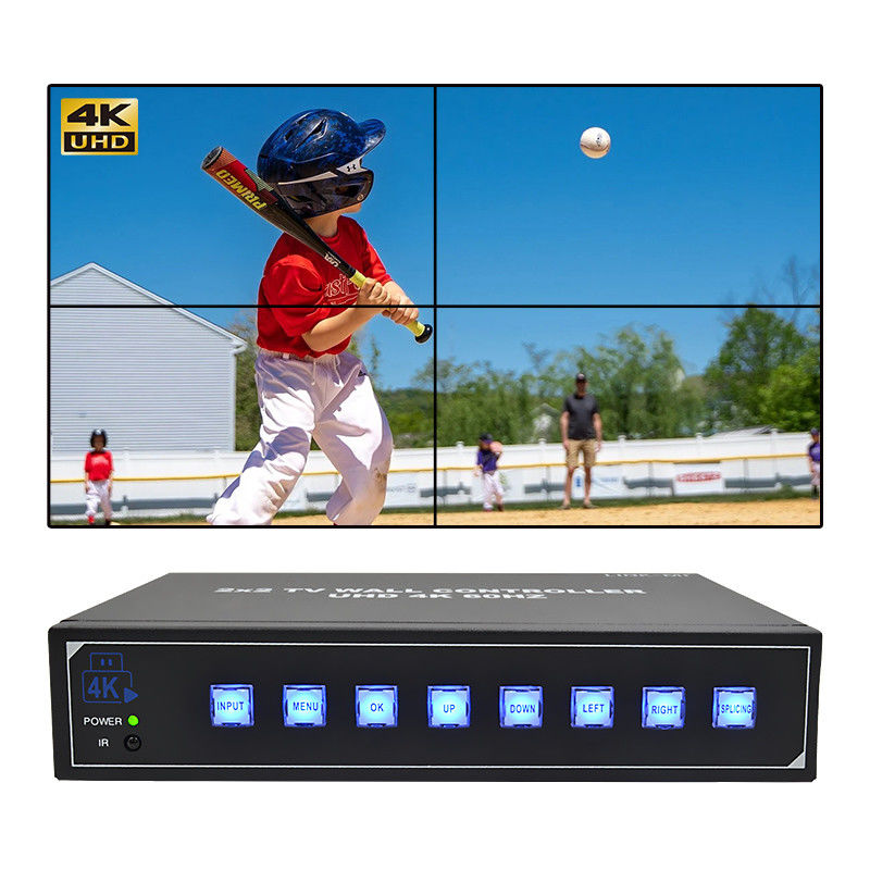 4K60 2x2 Video Wall Controller per 4 televisori Splicing Supporto 1x2 1x3 1x4 4x1 3x1 2x1 UHD TV Wall Processor