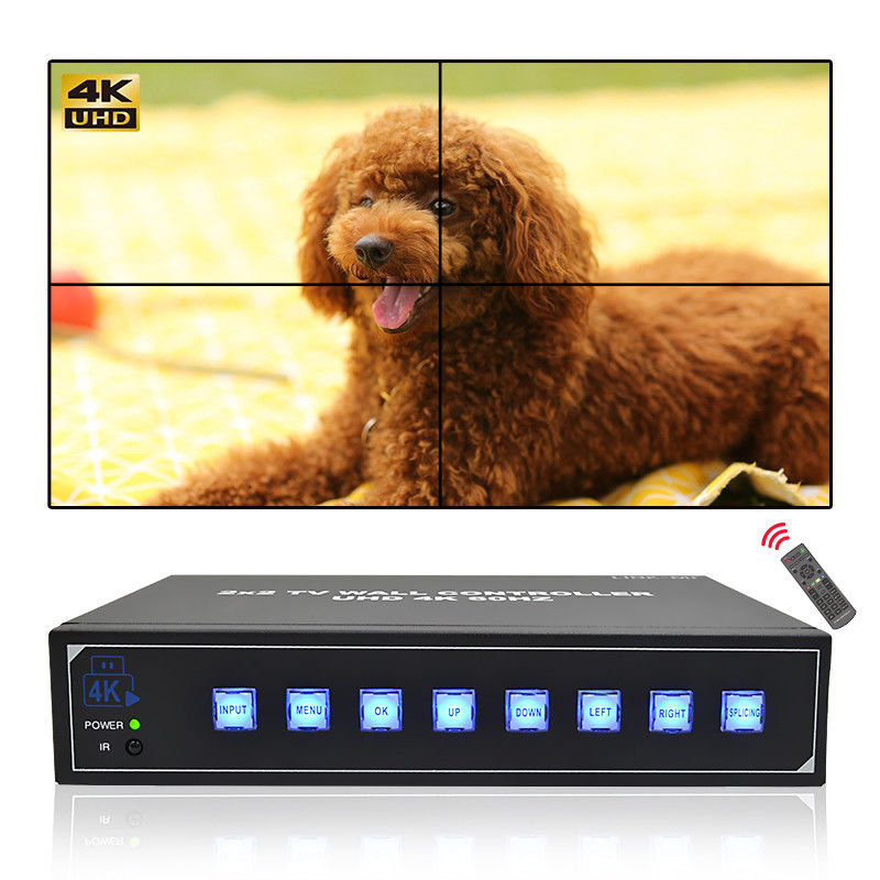 2x2 4K HDMI Video Wall Controller con supporto a rotazione a 180° 1x4 1x3 1x2 2x1 3x1 4x1 4K60 TV Wall Controller