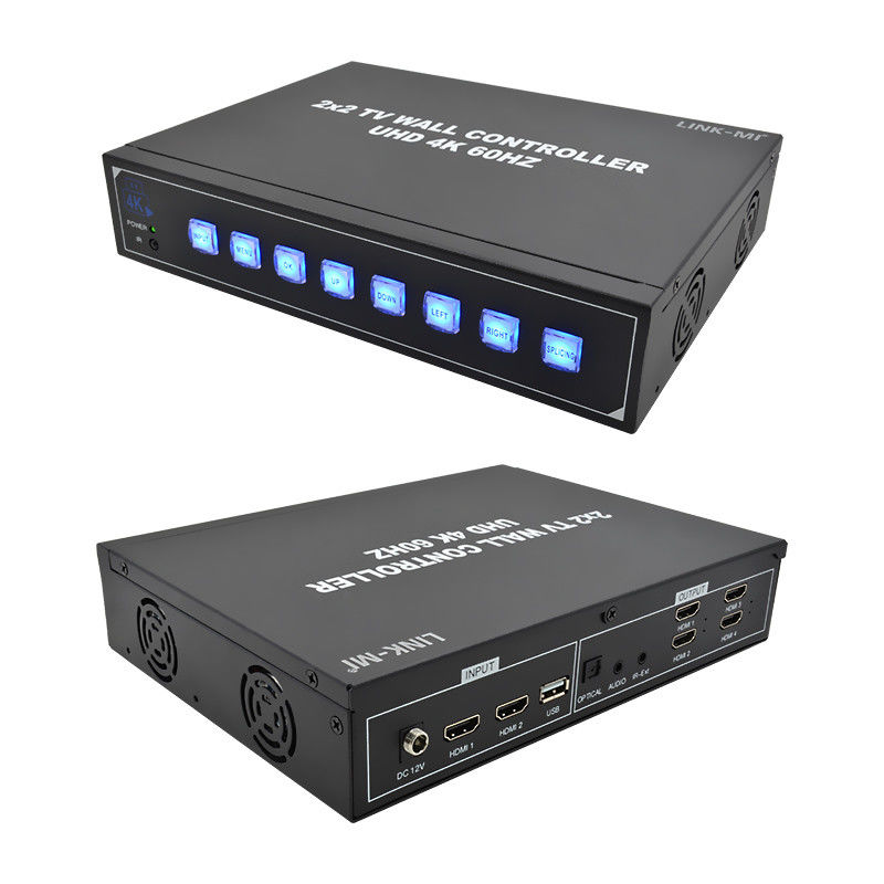 4 televisori 4K Video Wall Processor Supporta 180° Rotation Max 3840*2160 60Hz Risoluzione di ingresso