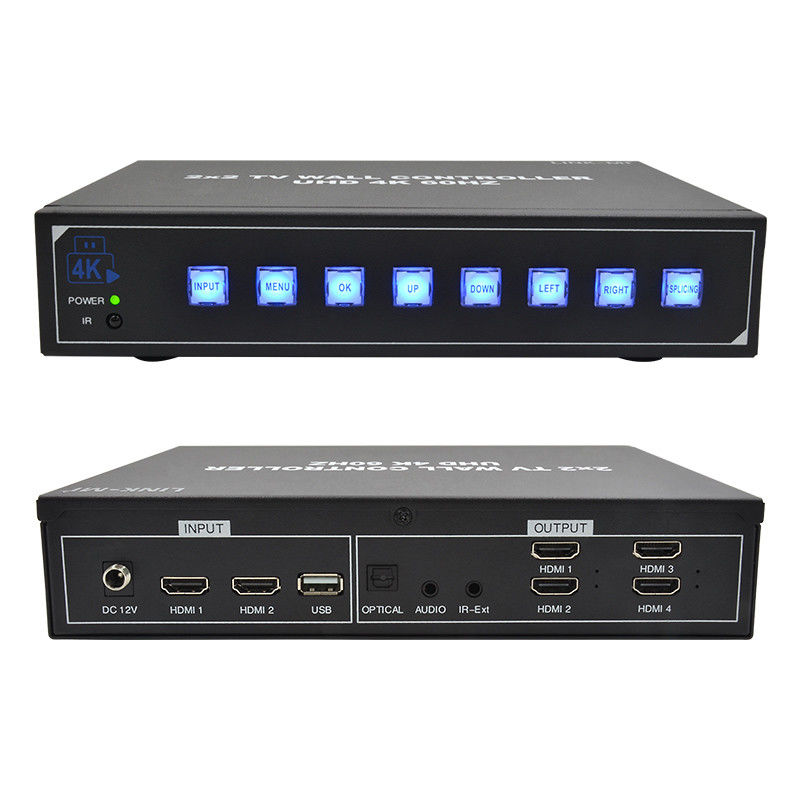 4 televisori 4K Video Wall Processor Supporta 180° Rotation Max 3840*2160 60Hz Risoluzione di ingresso